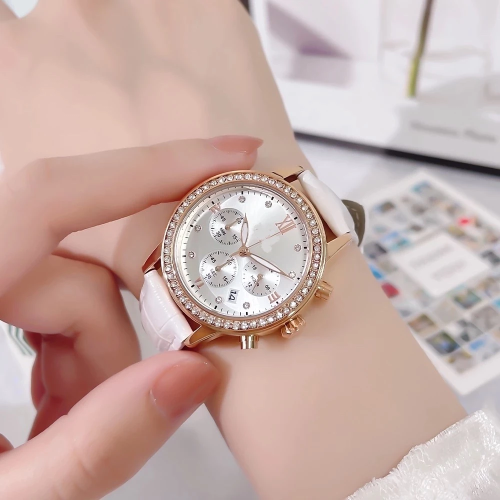 (XẢ KHO) Đồng hồ nữ OLESV dây thép/da mặt đính đá long lanh nữ tính sang trọng