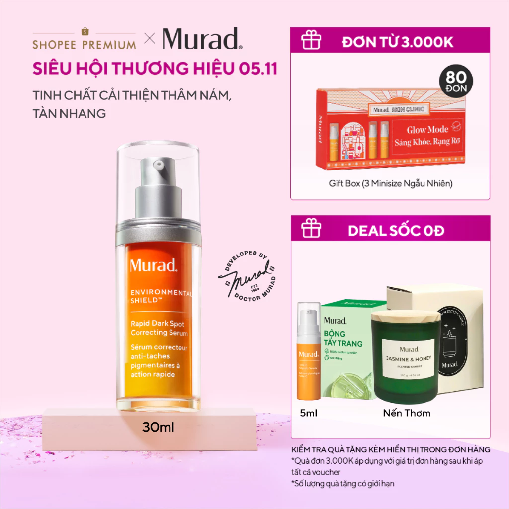 Tinh chất hỗ trợ làm mờ vết nám Murad Rapid Dark Spot Correcting Serum 30ml