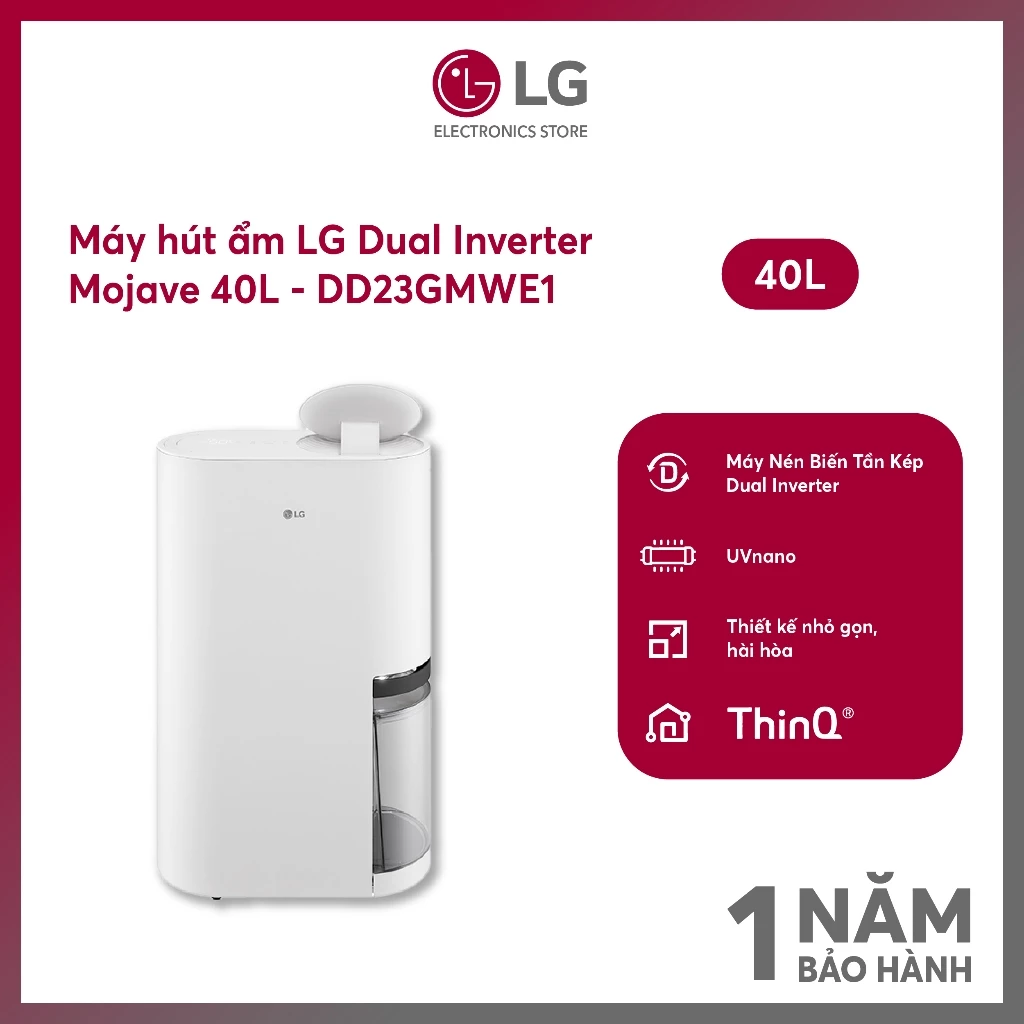 [MODEL 2025] Máy hút ẩm LG Dual Inverter 40L Mojave DD23GMWE1