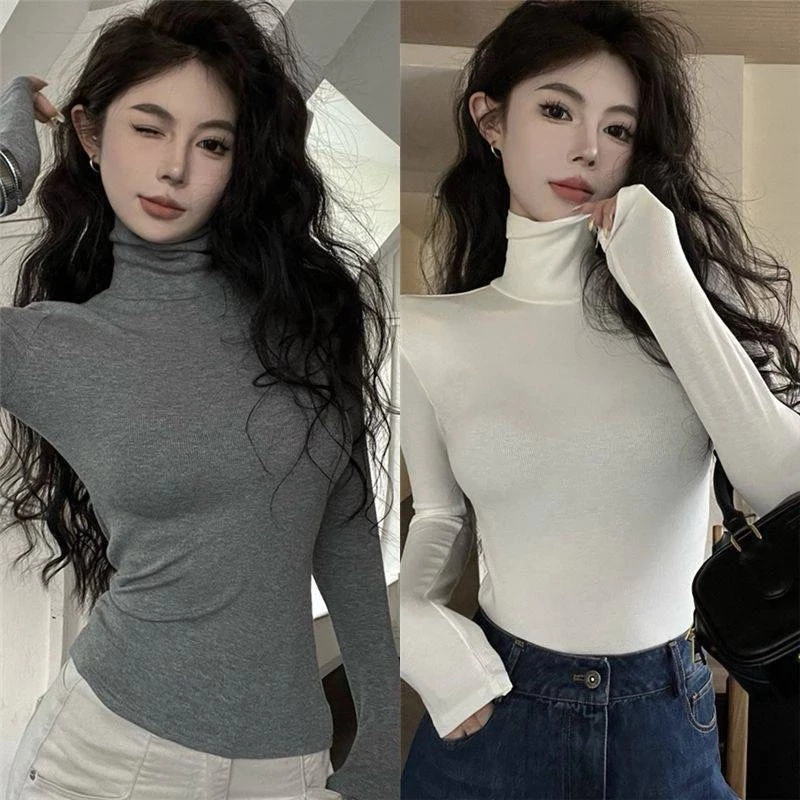 Áo Thun Giữ Nhiệt Nữ Dài Tay Cổ Lọ 8P Form Ôm Body, Cotton Mềm Mịn Giữ Ấm Tốt Tôn Dáng Hot Trend Mùa Đông