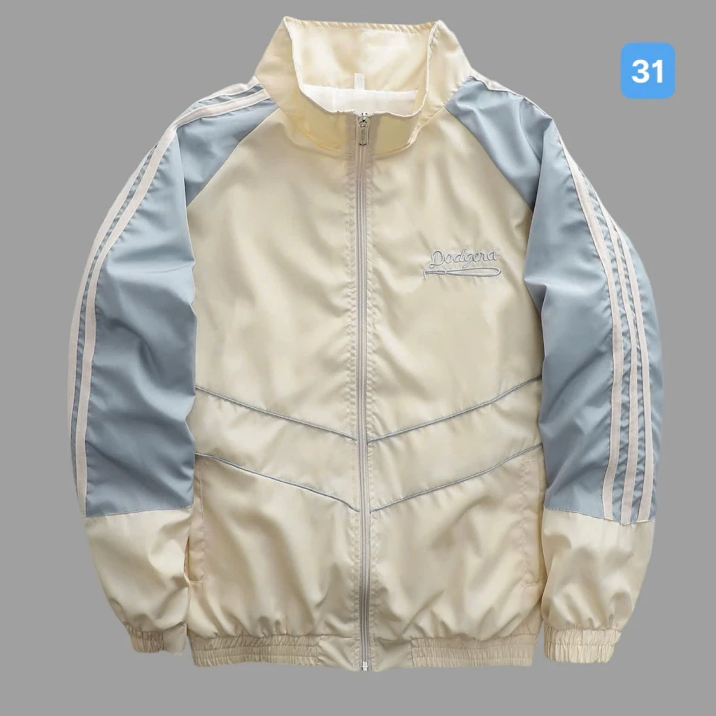Áo khoác gió nam nữ OBOKFashion, áo khoác gió màu kem form rộng cổ đứng 2 lớp nam nữ cao cấp AKD31