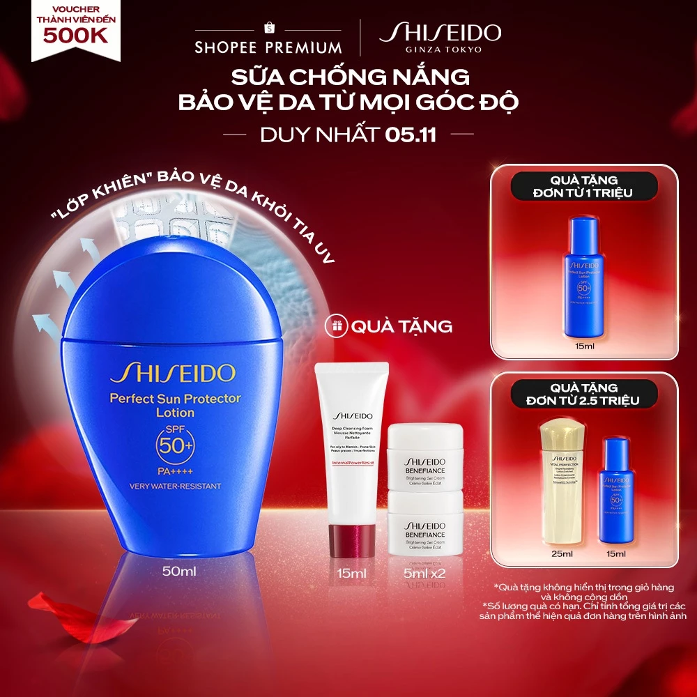 Sữa chống nắng dưỡng da Shiseido GSC Perfect Sun Protector Lotion SPF50+ 50ml