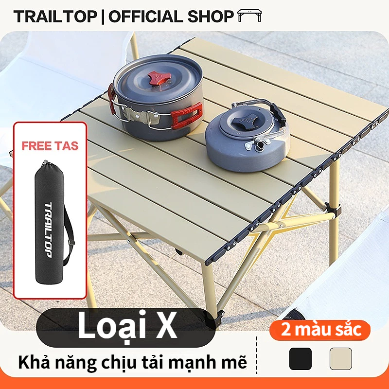 【COD】Trailtop Bàn Gấp Gọn Camping Bàn Cà Dã Ngoại Cắm Trại Phê Chịu Lực 160kg Chống Nước Thép Cacbon