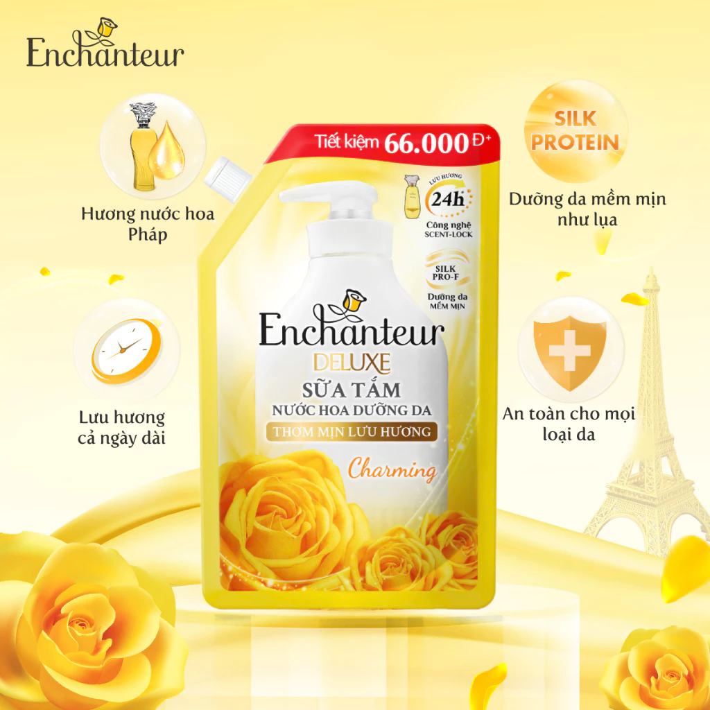 [KOL x Enchanteur] COMBO 2 túi Sữa tắm hương nước hoa Enchanteur ( 640g x 2 ) tặng 1 túi 200g (mùi ngẫu nhiên)