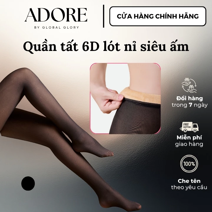 [Live] Quần Tất Lót Nỉ Giữ Nhiệt Adore T1001 Màu Đen Siêu Co Giãn, Ôm Dáng Đẹp