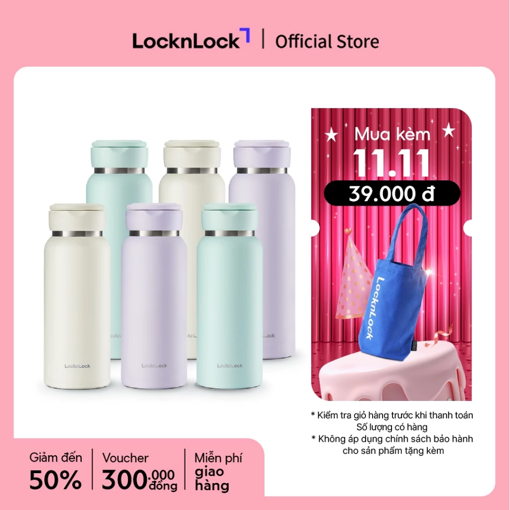 Bình giữ nhiệt Lock&Lock Sling Ring Tumbler 650ml / 800ml - LHC4321-22 và Sling Ring Nature Tumbler 650ml LHC4321