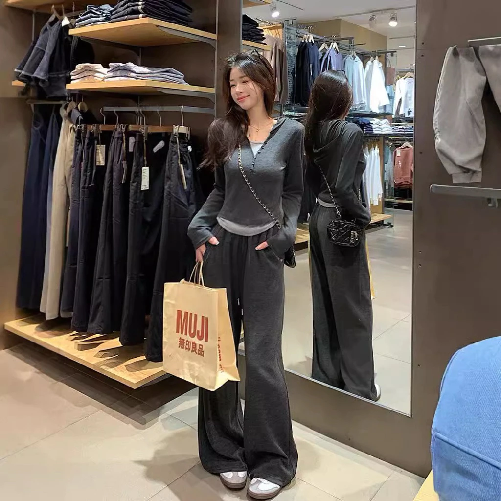 Bộ đồ dài tay nữ vải thun lạnh form rộng mặc nhà và dạo phố