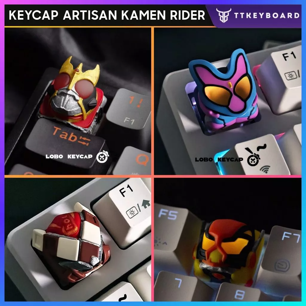 [Hỏa Tốc] Keycap Artisan Lobo Kamen Rider Resin 1u Nhiều Nhân Vật Trang Trí Bàn Phím Cơ