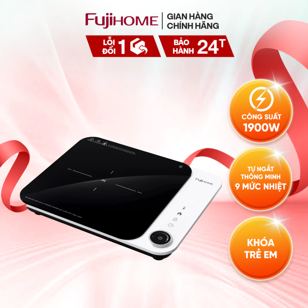 Bếp Từ Đơn Fujihome IC1901W - 9 Mức công suất (200–1900W) - có khóa trẻ em - Cấp nhiệt liên tục