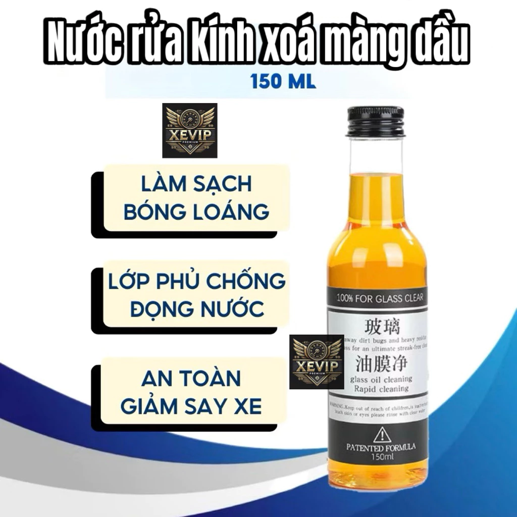Nước phụ trợ làm sạch kính xe hơi – hỗ trợ rõ tầm nhìn mưa đêm giảm bám dầu
