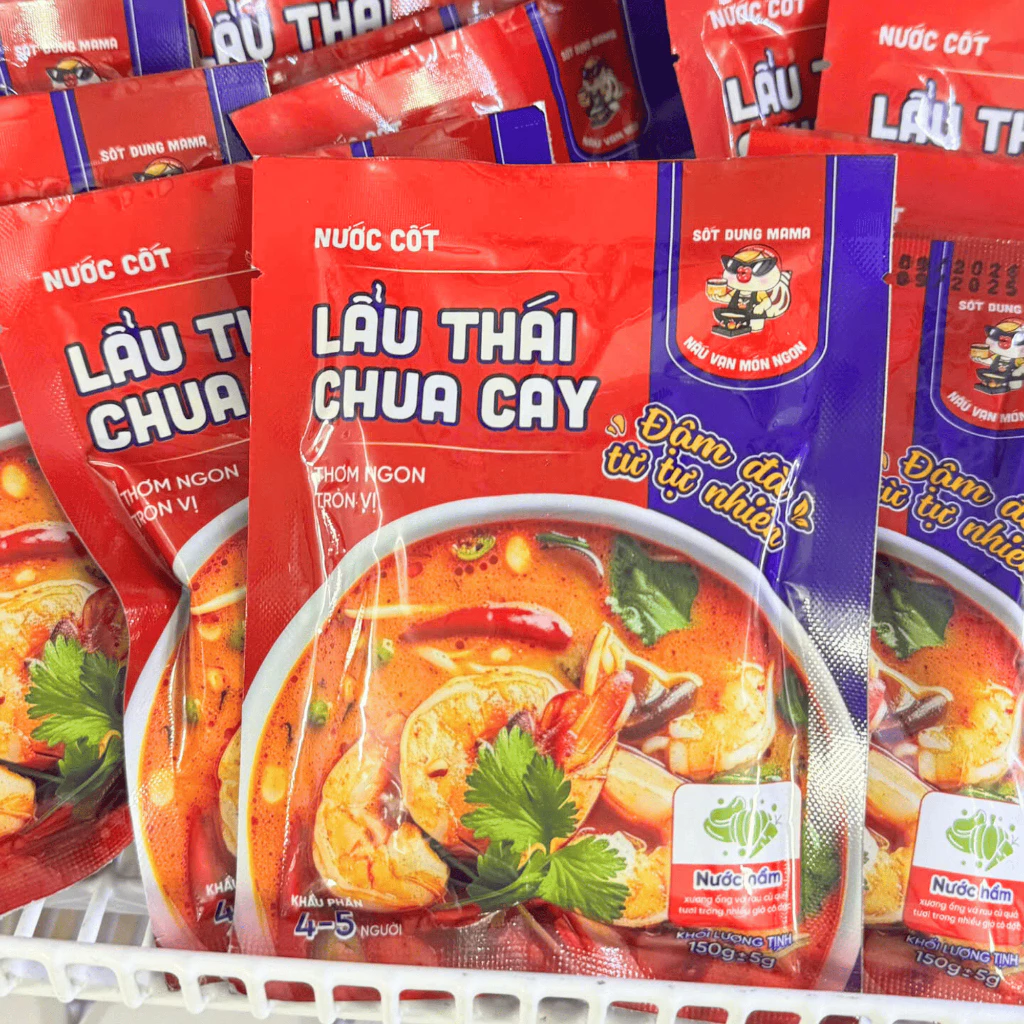 Nước Cốt Lẩu Thái Chua Cay Dung Mama cho 1,5-2l nước lẩu TomYum đậm đà, không cần thêm gia vị