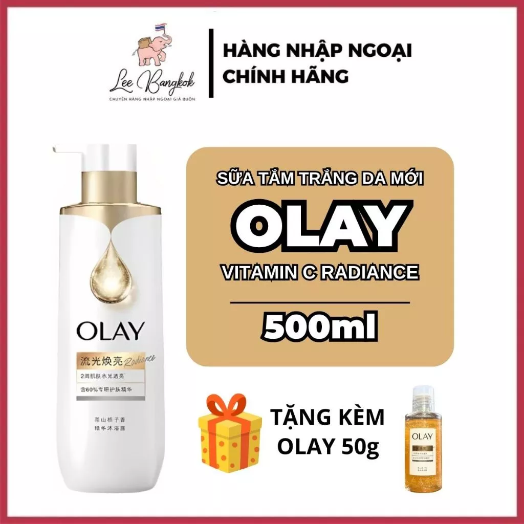 [MUA 1 LỚN TẶNG 1 NHỎ] Sữa Tắm Trắng Da Olay B3+ Bản Mới Thế Hệ 2 Hương Hoa Trà Cấp Ẩm Và Dưỡng Trắng Da Mềm Mại 500ml