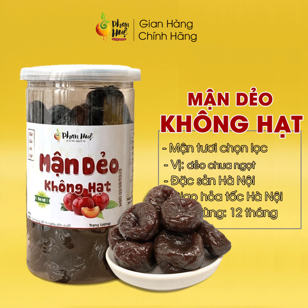 Ô mai mận dẻo chua ngọt không hạt 100g 300g 500g Phan Huệ. ít đường. Hàng xuất khẩu. Ăn là nhớ