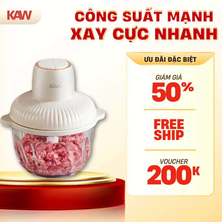 Máy xay thịt 4 lưỡi KAW SEKA đa năng dung tích 2L công suất 500W