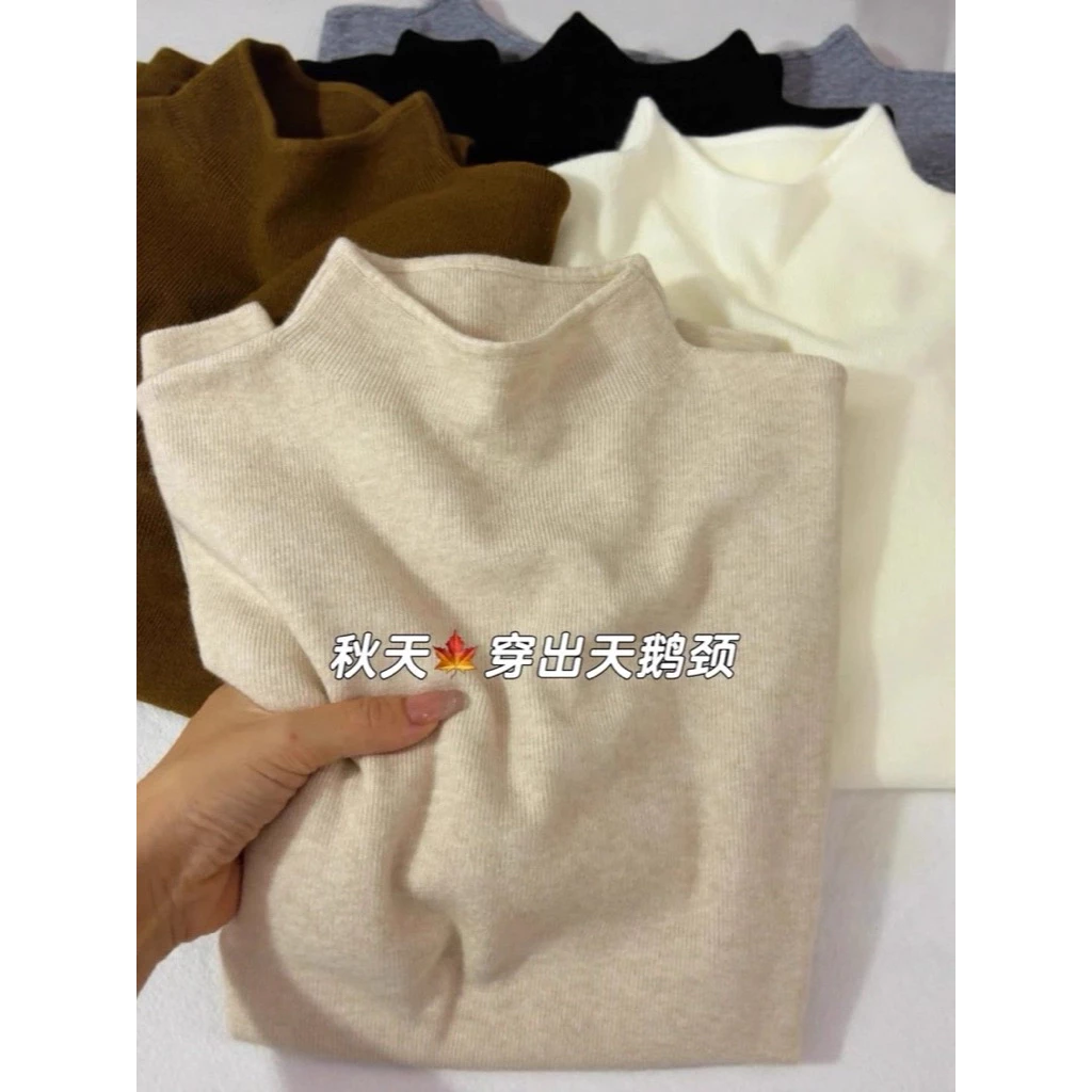 Áo len cổ lọ gân trơn dáng ôm – chất len mềm mịn co giãn cao cấp