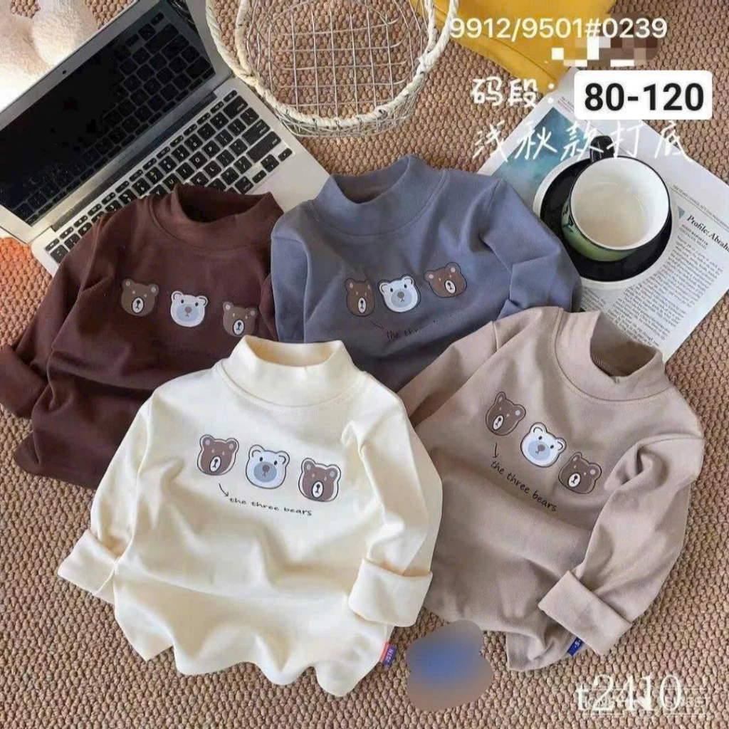 HÀNG DÀY LOẠI 1 - Com bo 3 Áo giữ nhiệt lông 2 mặt cho bé trai bé gái   5-16kg