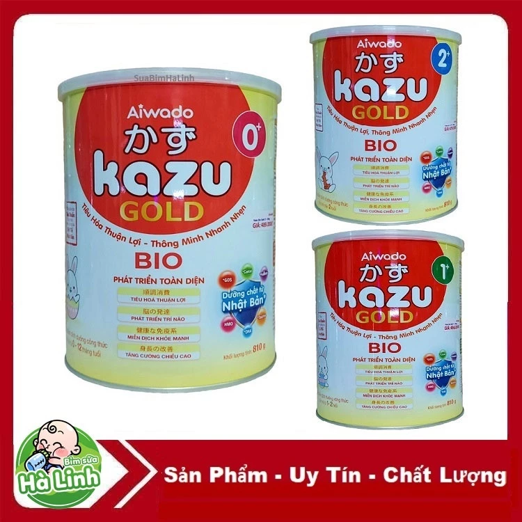 Sữa Kazu Gold Bio đủ số 0+ 1+ 2+ 810g [Date 2027/2028]