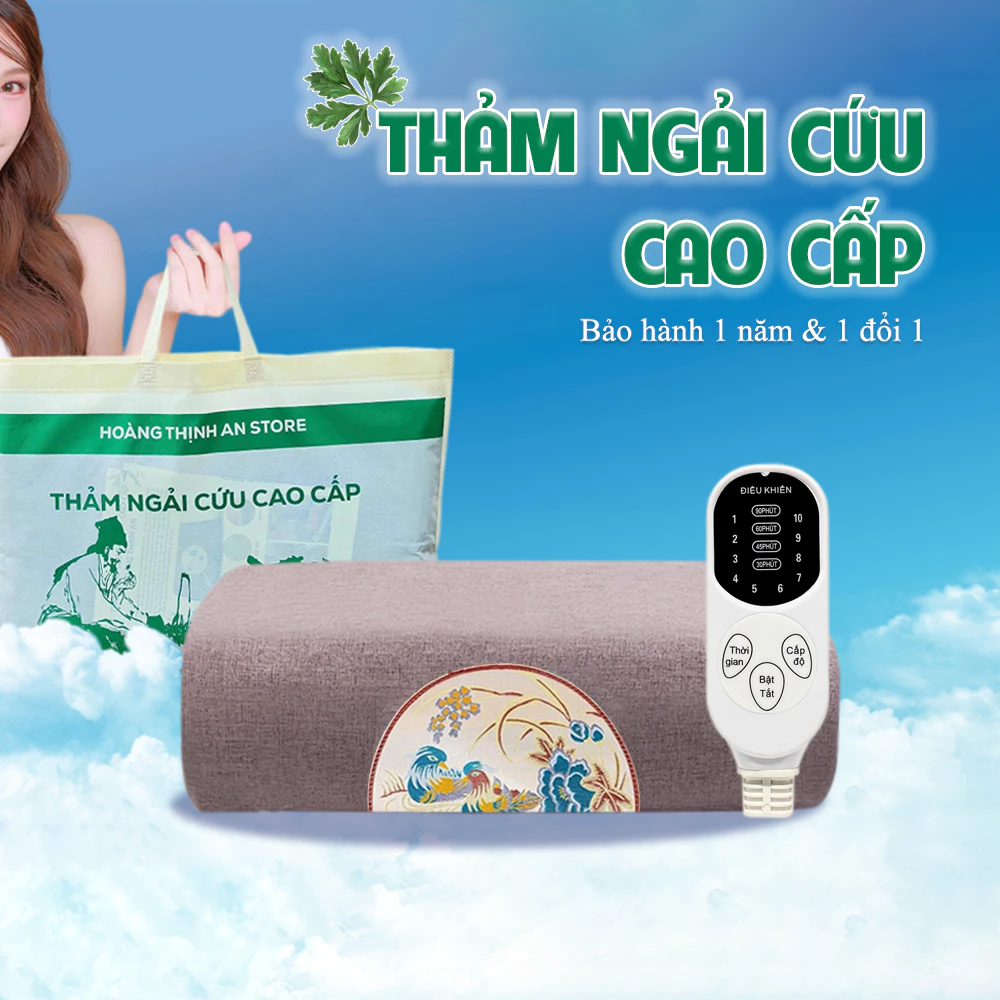 Thảm Ngải Cứu Hoàng Thịnh An Cao Cấp Chính Hãng, Nệm Ngải Cứu, Thảm Điện Ngải Cứu Đông Y