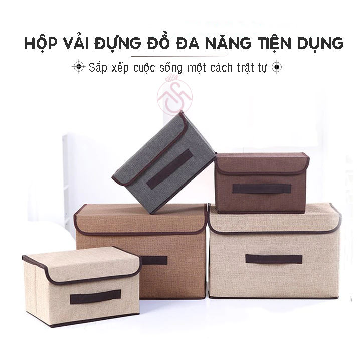 Hộp vải đựng quần áo chăn màn đồ chơi có nắp thùng đựng đồ nhiều màu tiết kiệm Sumio_offical