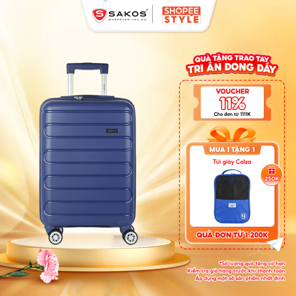 Vali Kéo Nhựa Du Lịch STARGO CAPSULA - Size S/M (20inch/ 24inch) - Xách tay/ Ký Gửi - Khóa Số - Nhựa PP