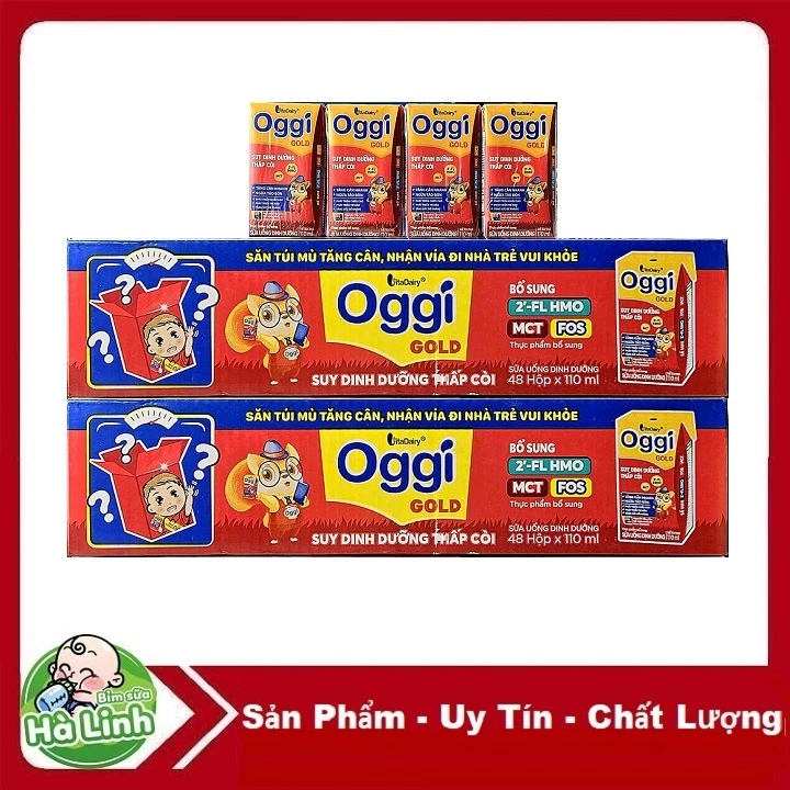 [Quét mã tích xu] Sữa bột Pha Sẵn Oggi Gold Thùng 48 Hộp x 110 ml [Date 2026]