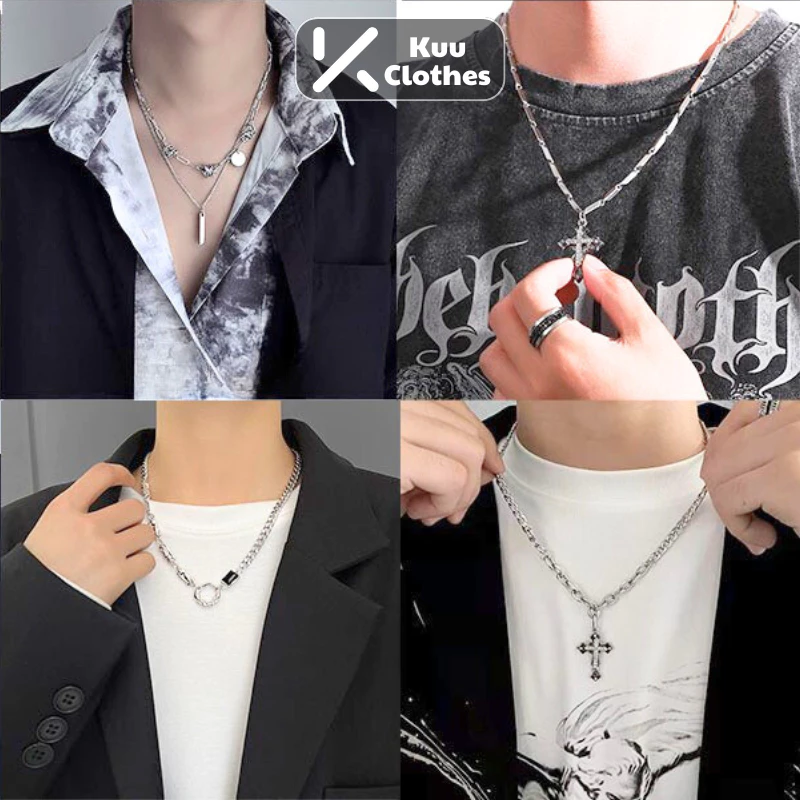 Dây Chuyền Nam Kuu Clothes Vòng cổ Thép Titan Mắt Xích Trơn Basic Trang Sức Dài 50cm Style Hip Hop