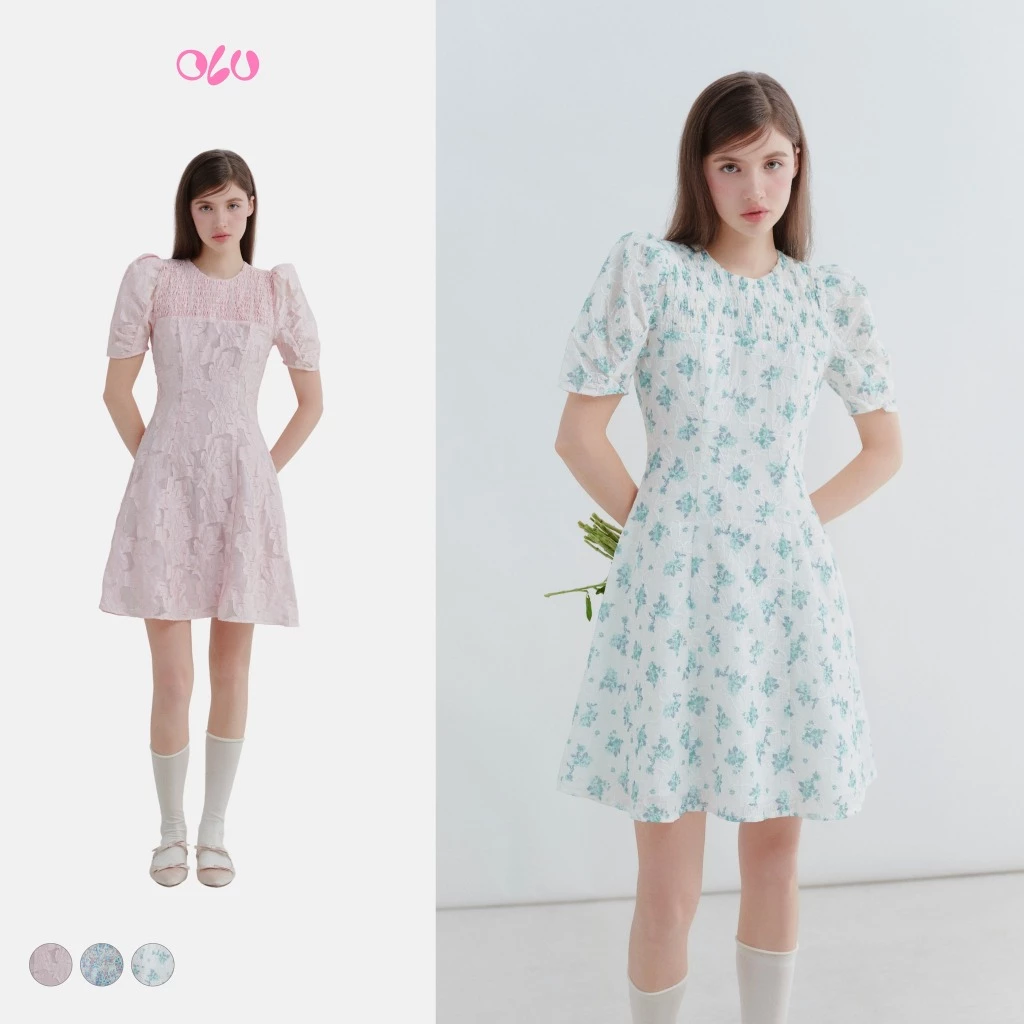 Đầm hoa OLV tay phồng phù hợp đi chơi Averie Fleur Dress nhiều màu trẻ trung