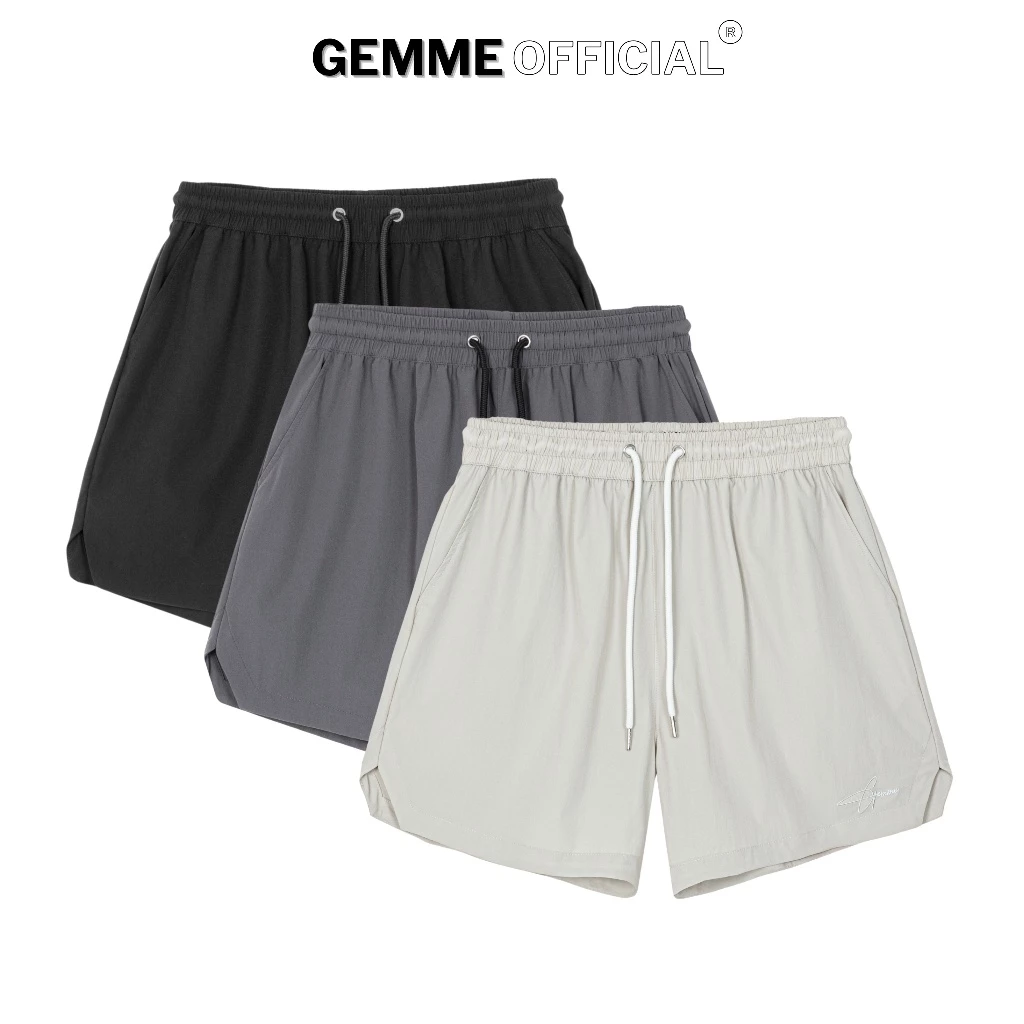Quần short nam dù big size GEMME MEN chất dù nhẹ mát 55–150kg – form rộng thoải mái mặc đi chơi, ở nhà