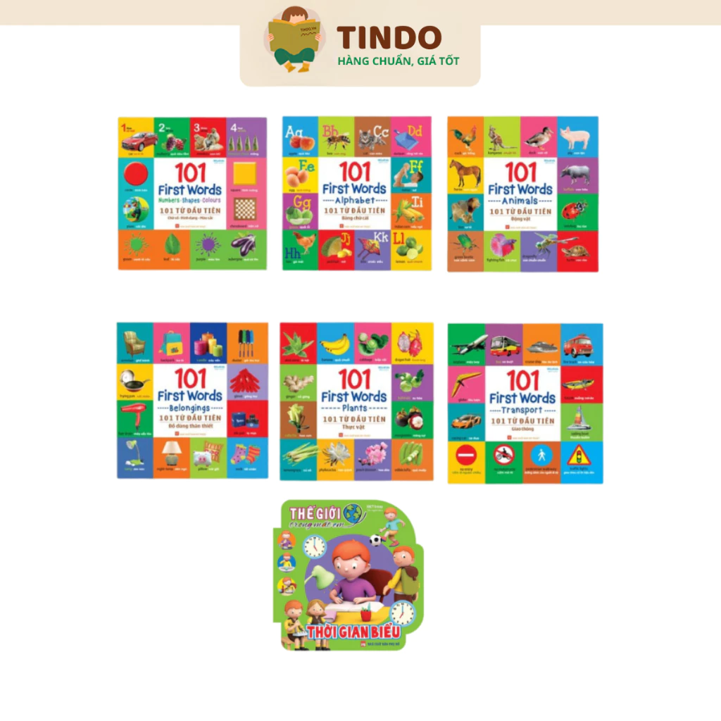 Sách - 101 Từ Đầu Tiên Cho Bé - Sách Song Ngữ Học Tiếng Anh Cho Bé (Tùy Chọn)