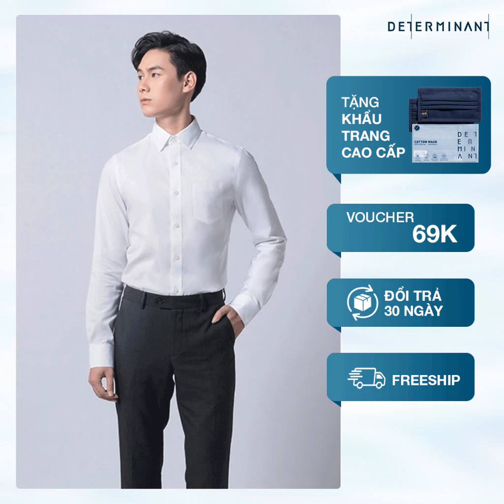 (Voucher 125k) Áo sơ mi nam Oxford Tay dài 203-01