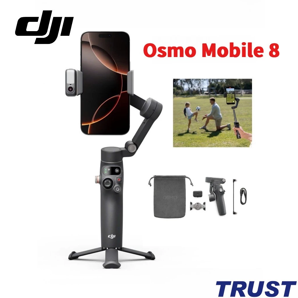 Gimbal Điện Thoại DJI Osmo Mobile 8, Thiết kế xoay 360 độ, cải thiện khả năng theo dõi chủ thể