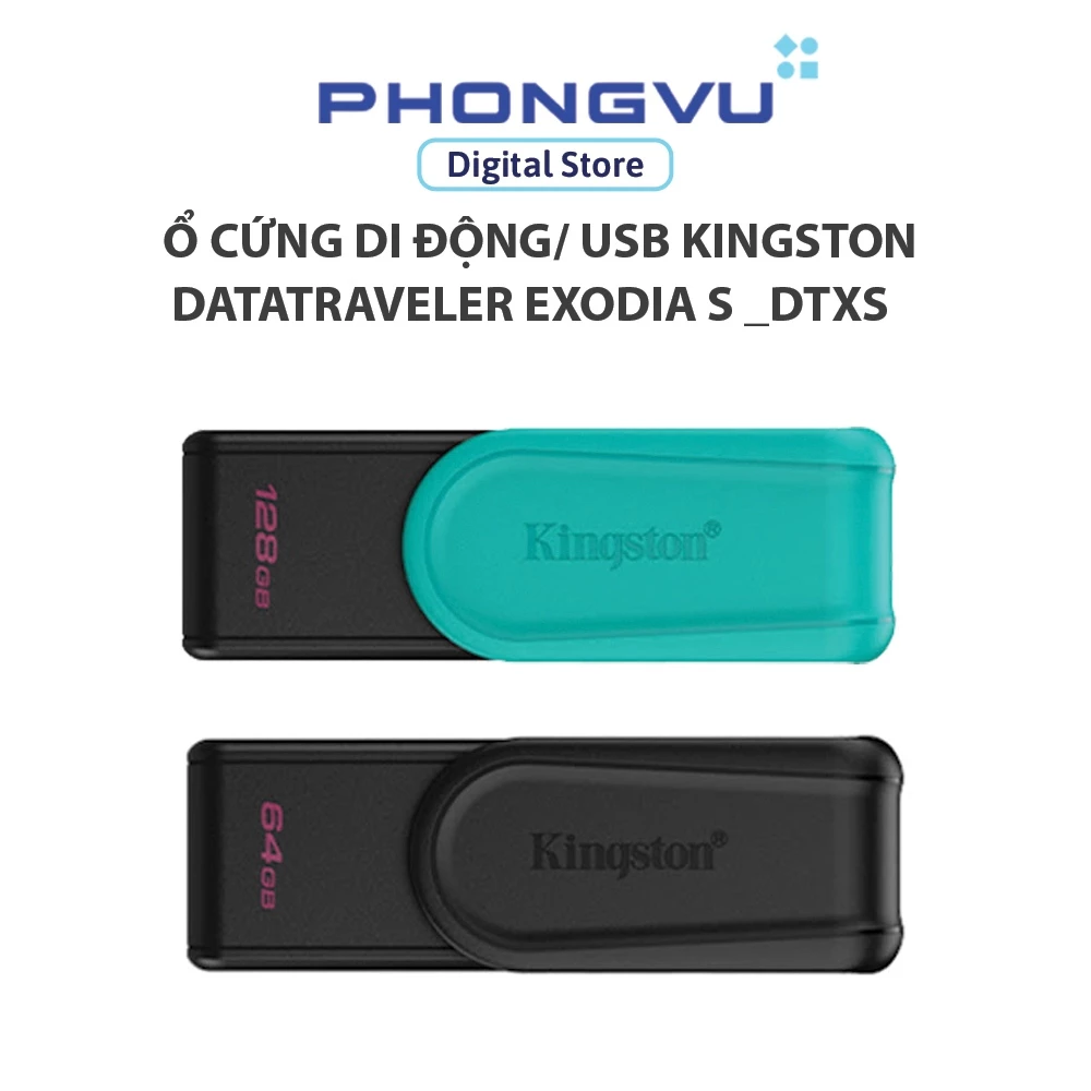 Ổ cứng di động/ USB Kingston DataTraveler Exodia S _DTXS (USB 3.2 Gen 1) - Bảo hành 60 tháng