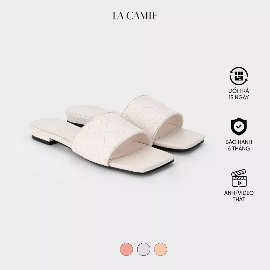 Dép bệt thời trang da microfiber bóng với thiết kế cao cấp tinh tế thương hiệu LaCamie DB5B0118