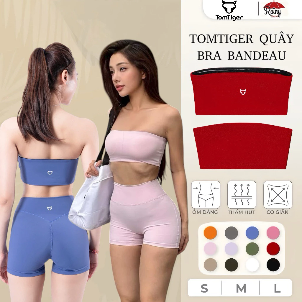 [ CHÍNH HÃNG S/M ] TOMTIGER BANDEAU Áo Quây Tập Gym Yoga có mút đệm, chống tuột, co dãn thoáng khí