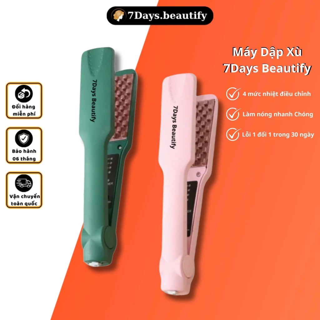 Máy dập xù 7days.Beautify Dập Phồng Chân Tóc Răng Vuông 4 Mức Nhiệt