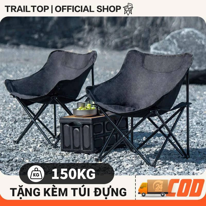【COD】Trailtop Ghế Gấp Gọn Camping Ghế Cà Phê Ghế Xếp Dã Ngoại Du Lịch Ngoài Trời Vải Oxford 600D