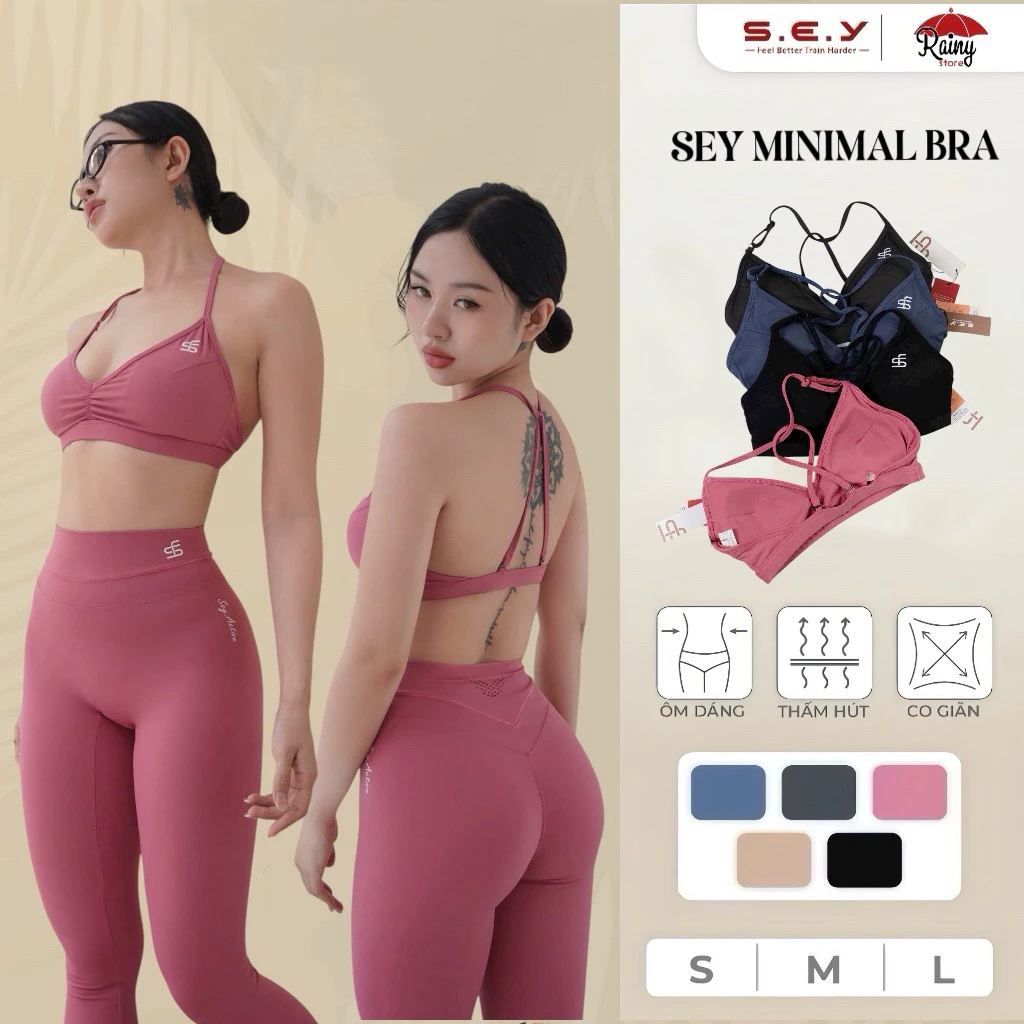 [ CHÍNH HÃNG S/M] SEY Minimal Áo tập gym, yoga, Quần Dài Tập Gym, Yoga Chun Mông Rainy Store