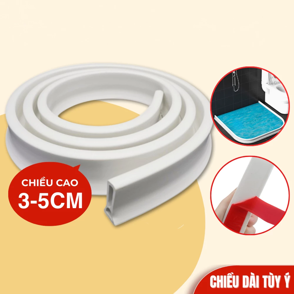 Dải Chặn Nước Tiện Lợi Cho Nhà Tắm, Nhà Vệ Sinh, Chỗ Rửa Tay, Máy Giặt, Chống Tràn Phòng Tắm