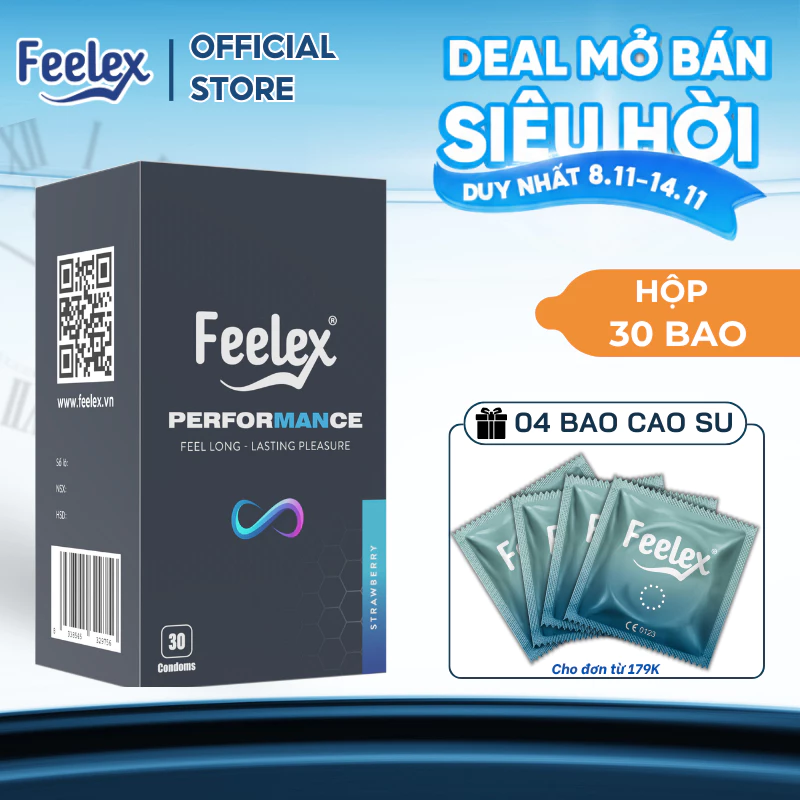 Bao cao su Feelex Performance kéo dài thời gian, nhiều gel bôi trơn
