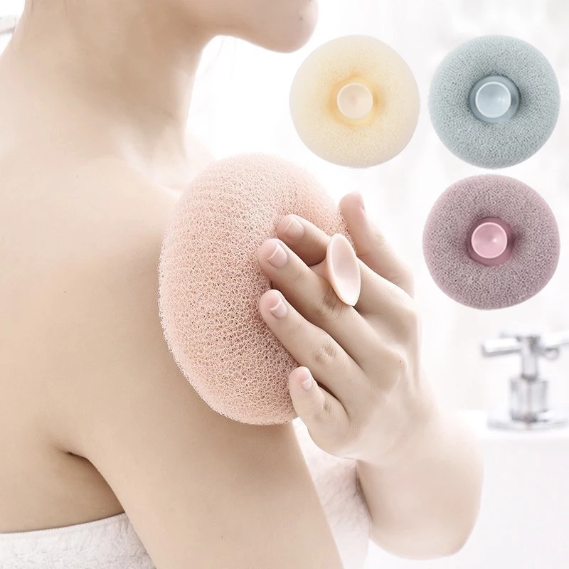 Bông Tắm Xơ Mướp 3D Có Giác Hút Giúp Tẩy Tế Bào Chết Và Mát Xa Cơ Thể Khi Tắm