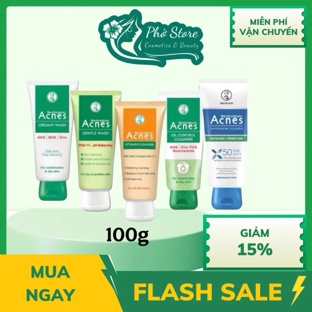 Kem rửa mặt - Sữa rửa mặt Acnes 100g ngừa mụn lành tính