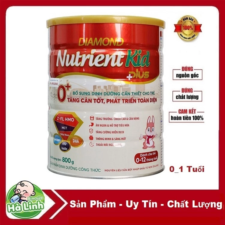 [HSD 2028] Sữa bột Diamond Nutrient kid Plus 0+ 1+ hộp 800g.......