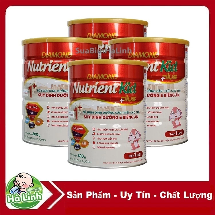[HSD 2028] Combo 4 Lon Sữa Nutrient Kid Plus 0+, 1+ 800g thây thế Sữa Diamond Nutrient kid 1, 2 700g.