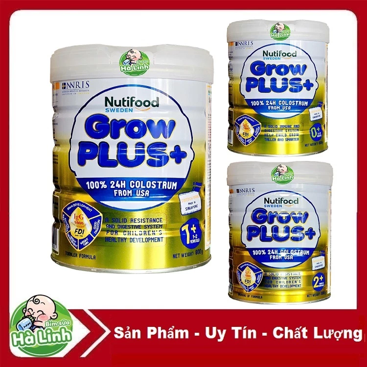 Sữa bột Grow plus+ vàng 24h  0+, 1+, 2+ 800g [Date 2027].....: