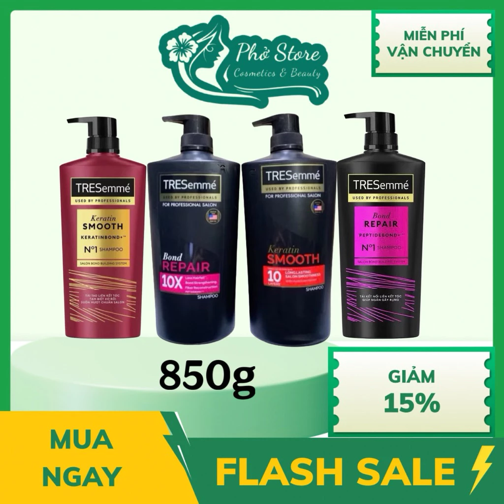 Dầu gội TRESemmé chuyên dụng SALON cho tóc chắc sạch, khỏe, mềm mượt 850g