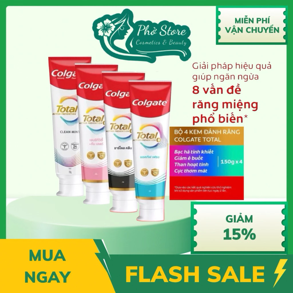 [MỚI] Kem đánh răng Colgate Total sạch sâu bảo vệ, ngăn ngừa 8 vấn đề răng miệng 150g/ tuýp