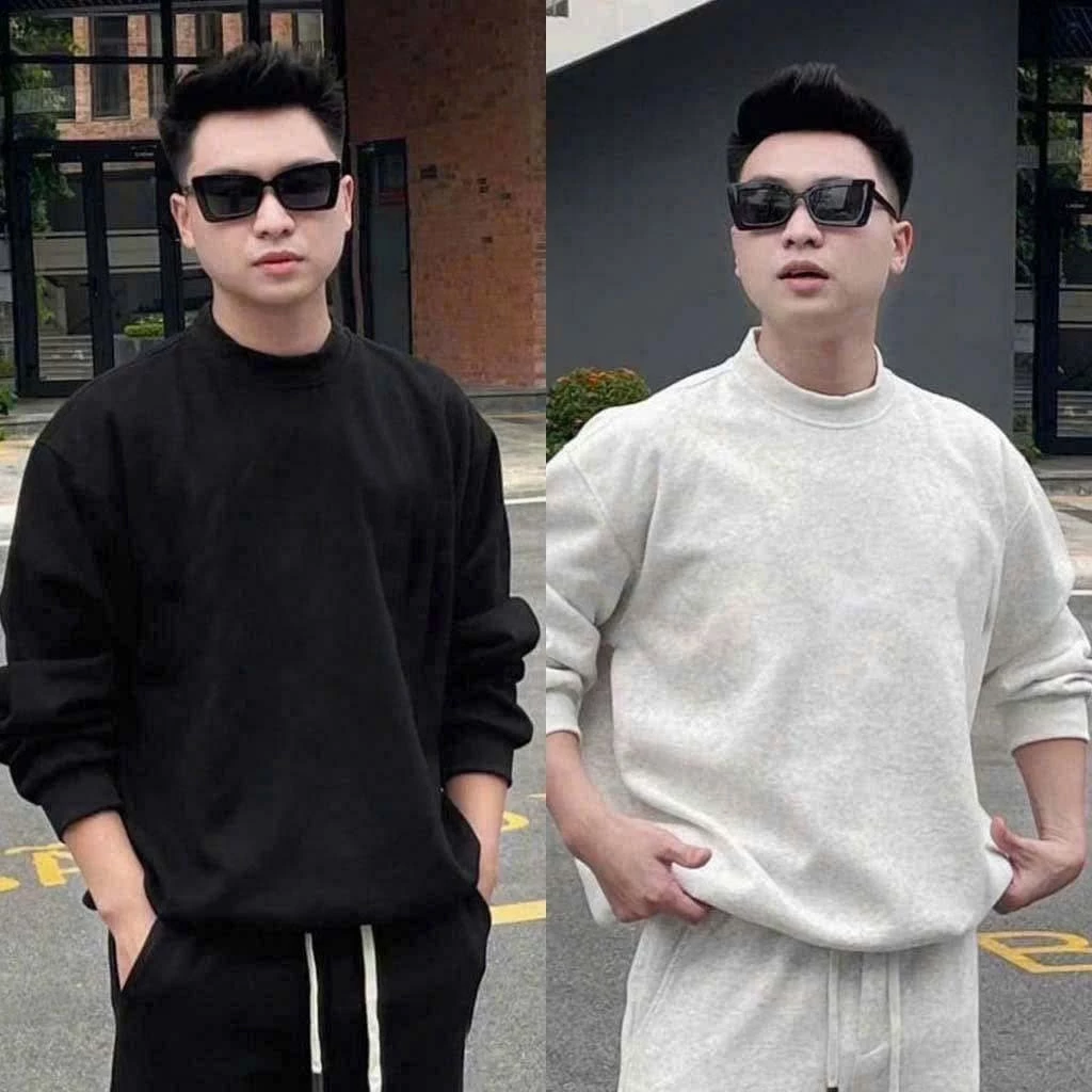 Áo Sweater NELLY Nỉ Bông Dày Dặn Cotton 100% Form Rộng Unisex Nam Nữ
