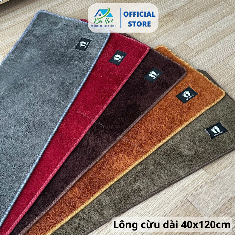 Thảm lau nhà dài lông cừu 40x120cm – thấm hút tốt, giữ sàn khô ráo, đế chống trơn trượt - Kim Huệ X28