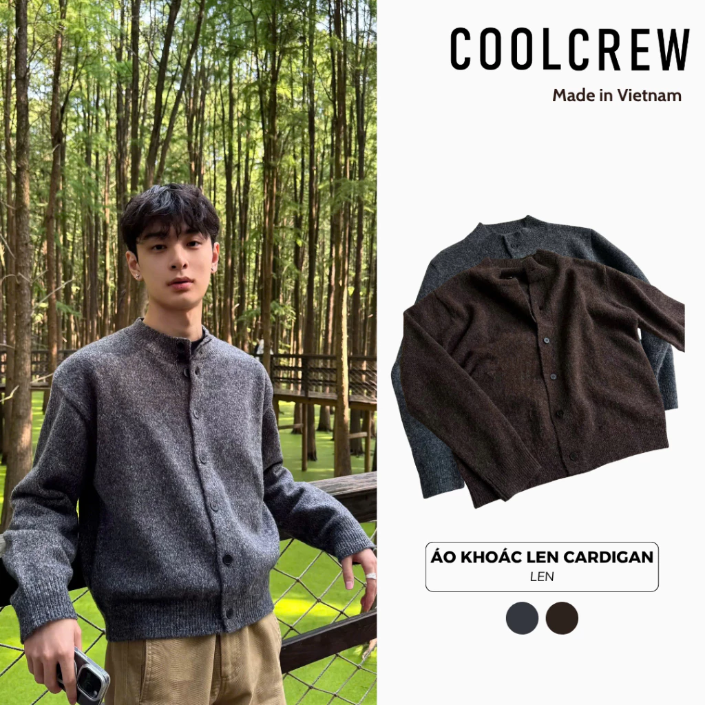 Áo Khoác Len Cardigan 𝐂𝐎𝐎𝐋𝐂𝐑𝐄𝐖 Basic Mềm Mịn Form Rộng Unisex Phong Cách Hàn Quốc ALD 04 AKD073