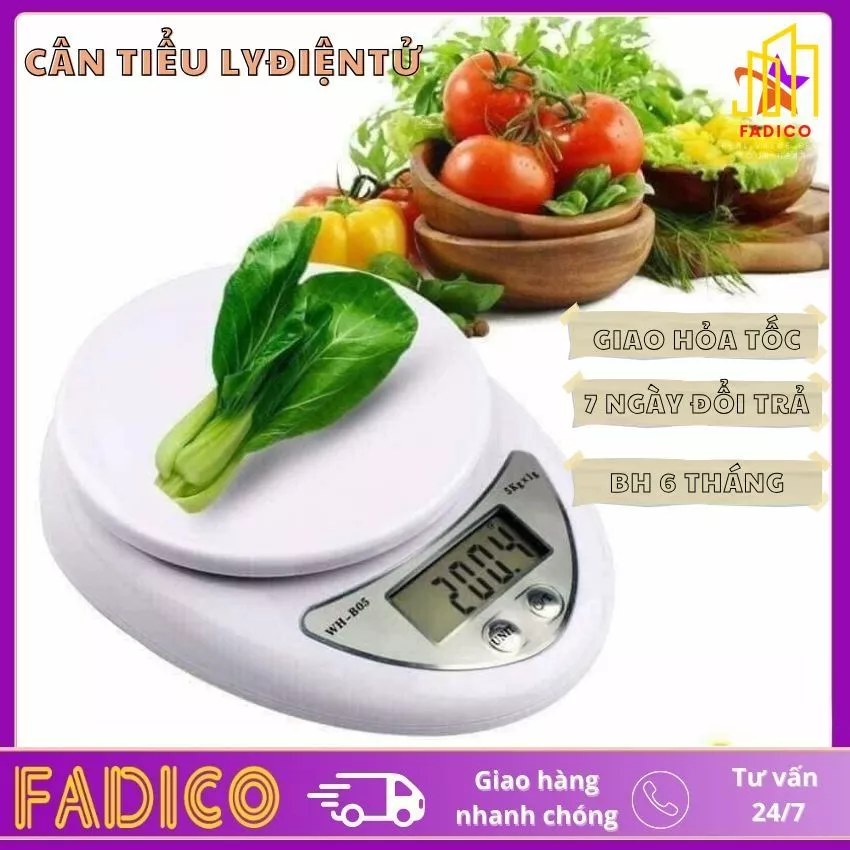Cân Tiểu Ly Điện Tử Nhà Bếp Mini Định Lượng 1g - 5Kg Làm Bánh Độ Chính Xác Cao Tặng Kèm 2 Pin AAA rất tiện dụng-fadico